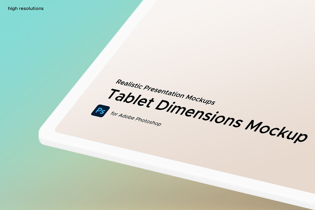 Tablet Dimensions Mockup, a Product Mockup by KL-Webmedia (Photo 6 of 16)
