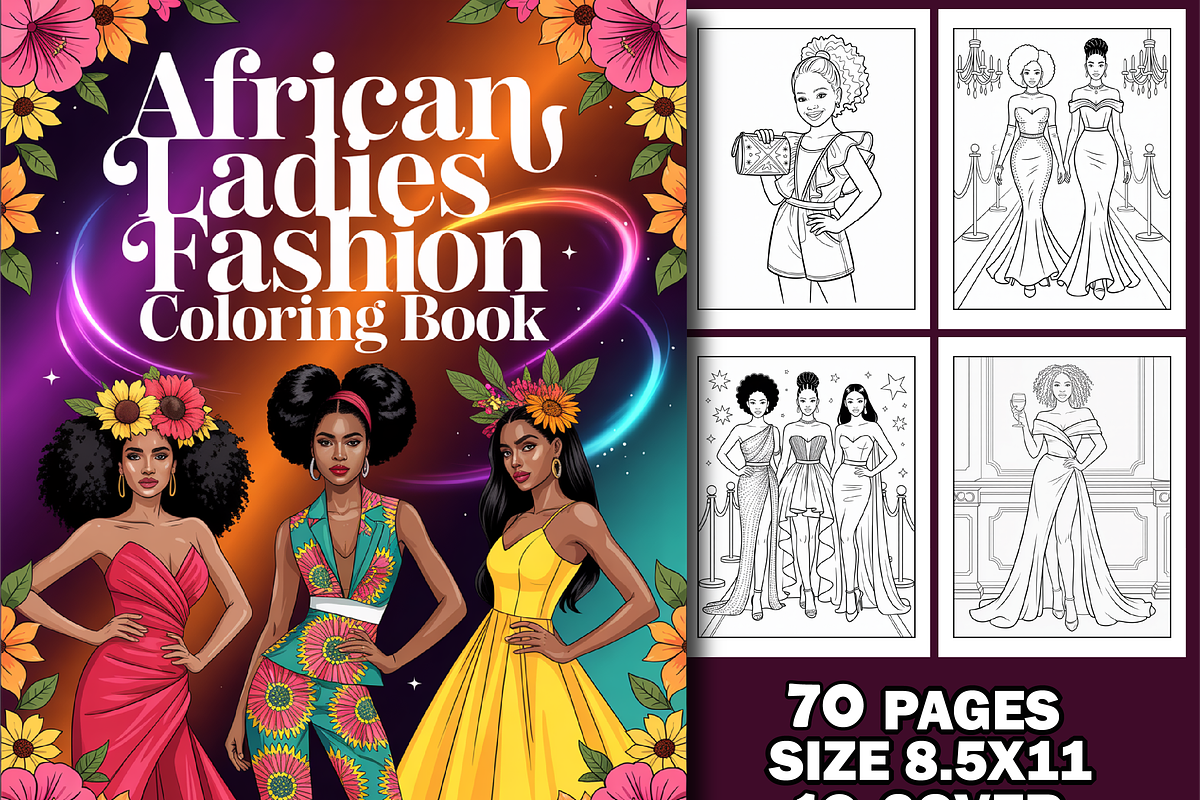 African Ladies Fashion Adults Color, an Animal Illustration by Design Home (Photo 1 of 4)