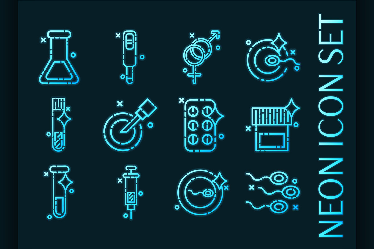 Set of Artificial insemination, an Outline Icon by Netkoff