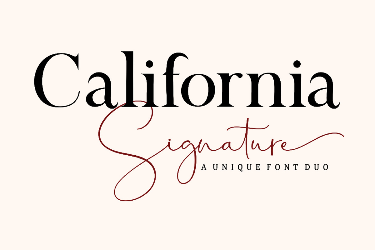 California Signature Font Duo, a Serif Font by Bosstype Studio (Photo 1 of 11)