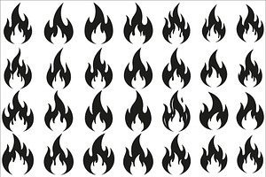 Bold black fire flame icon vector, an Illustration by Amazin_art