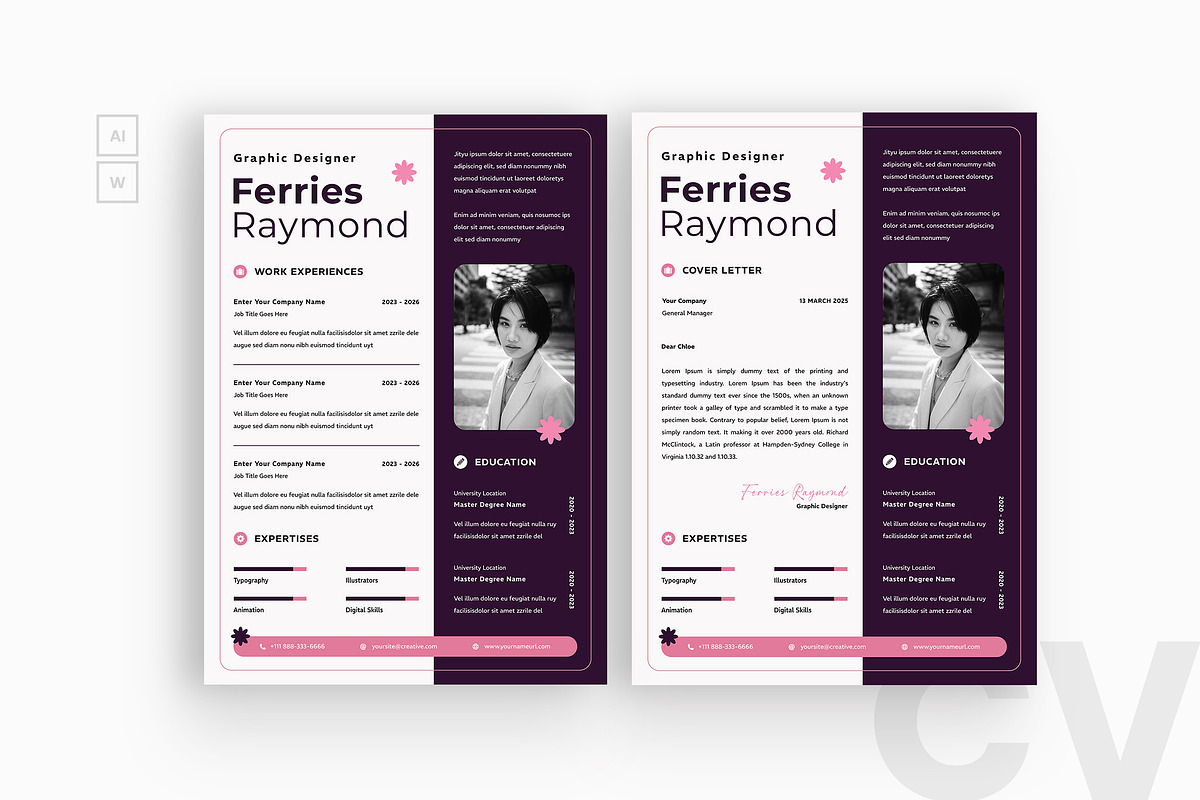 Creative Abstract Resume CV, a Resume Template by iDoodle Studio