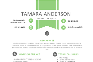 Green Ribbon Resume For Word