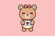 Cute Bear Holding Love Envelope, an Animal Illustration by shazi (Thumbnail 3 of 3)