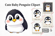 Cute Baby Penguin Clipart, a Graphic by Artnoy (Thumbnail 1 of 5)