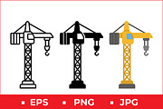 Construction Crane Vector Art, a Solid Icon by Artonix (Thumbnail 1 of 2)