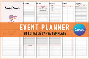 Editable Event Planner For Canva