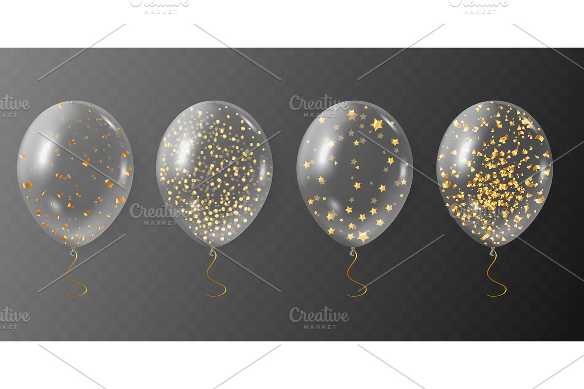Realistic transparent balloons, an Object Illustration by Stock-Smart-Start