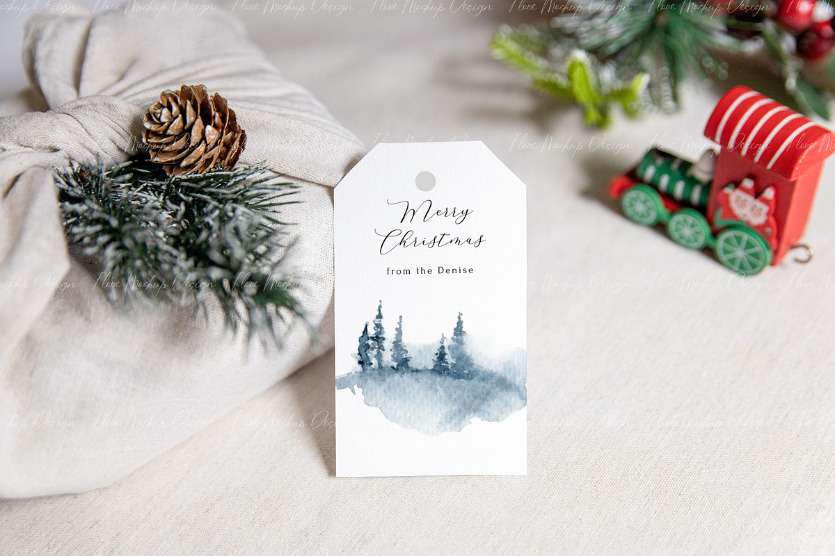 Christmas 2x3.5 Gift Tag Mockup, a Product Mockup by ILoveMockupDesign (Photo 10 of 11)