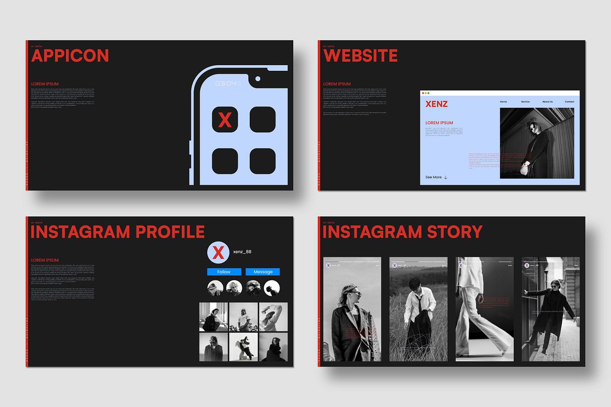 XENZ Brand Guideline Template Design, a Branding & Logo Template by shaondesigns (Photo 8 of 9)