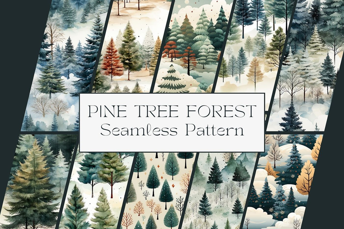 PINE TREE FOREST Seamless Pattern