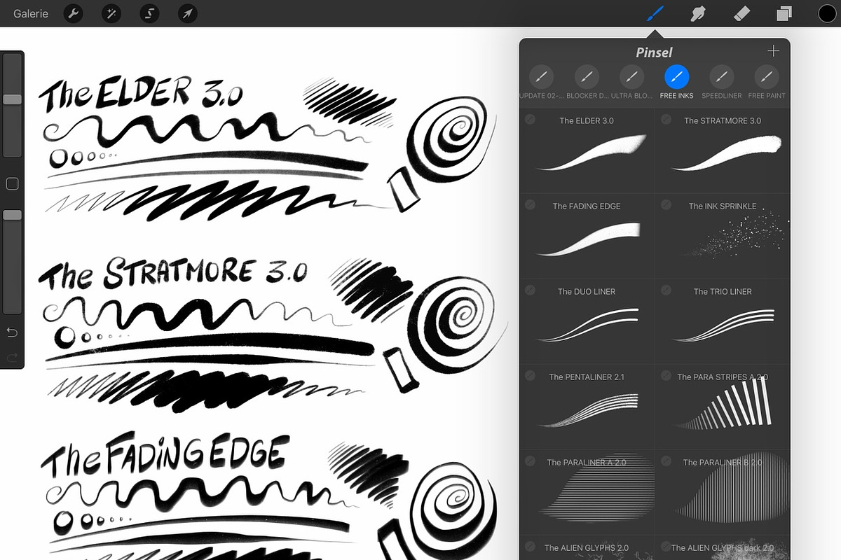 16+ Procreate INK & SFX Brushes preview 3