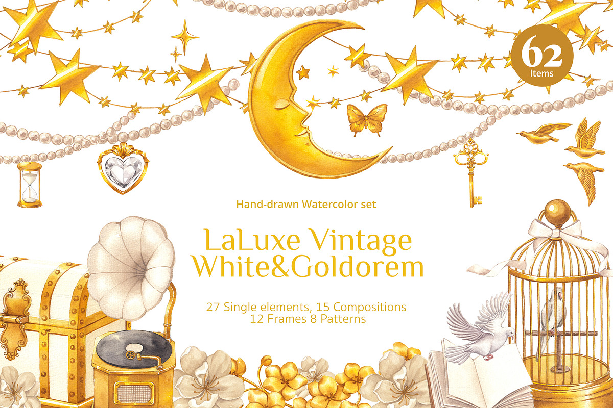 LaLuxe Vintage White & Goldorem, a Decorative Illustration by CreativeValuation (Photo 1 of 11)