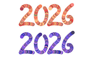 Colorful 3D 2026 Typography in, an Illustration by piter.goskov