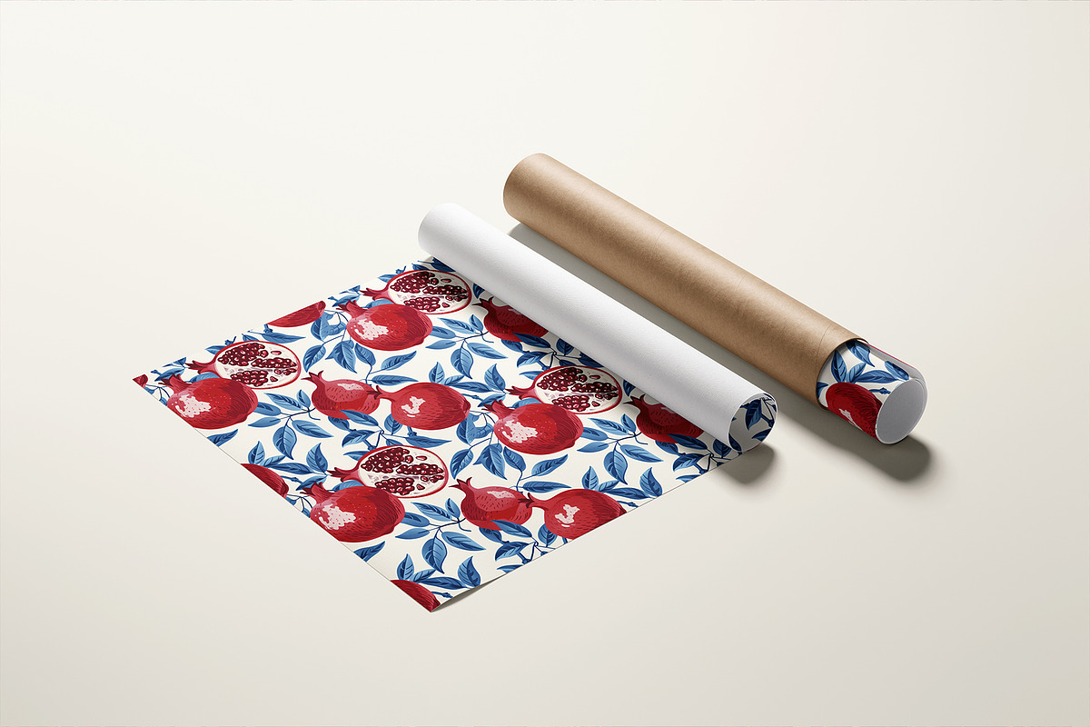Blue Pomegranates Patterns, a Pattern Graphic by Ninterints (Photo 11 of 19)