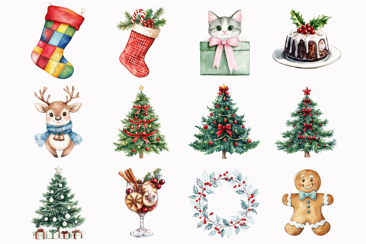 Whimsical Christmas Clipart, an Illustration by Design Market (Photo 5 of 5)