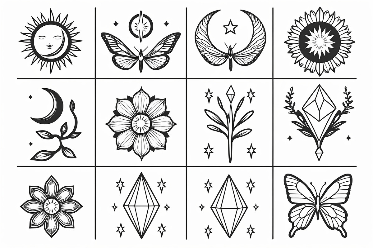 Celestial Boho Magic Line Art Bundle, an Illustration by abu67222 (Photo 5 of 7)