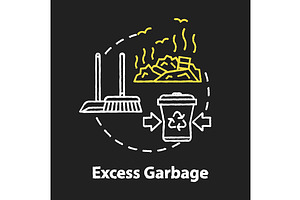 Excess Garbage Chalk RGB Color Icon