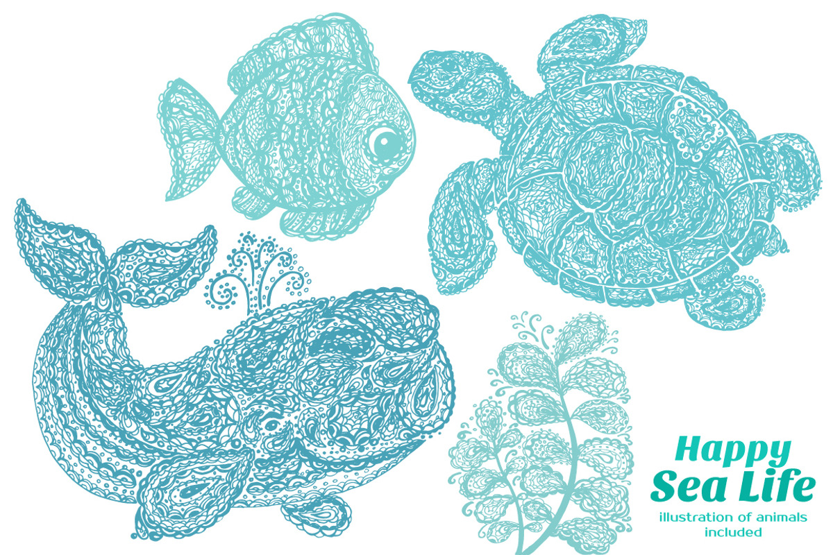 Happy SEA Life, a Pattern Graphic by ekaart (Photo 5 of 5)