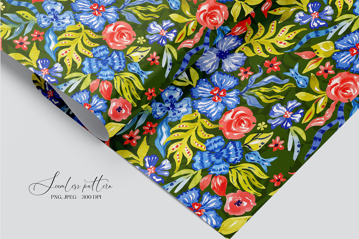 Vibrant Botanical Garden Pattern, a Pattern Graphic by SirenaArt (Photo 11 of 12)