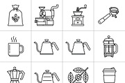 Bundles Set Coffee Roastery Icons, an Outline Icon by adenpinkstore (Thumbnail 4 of 12)