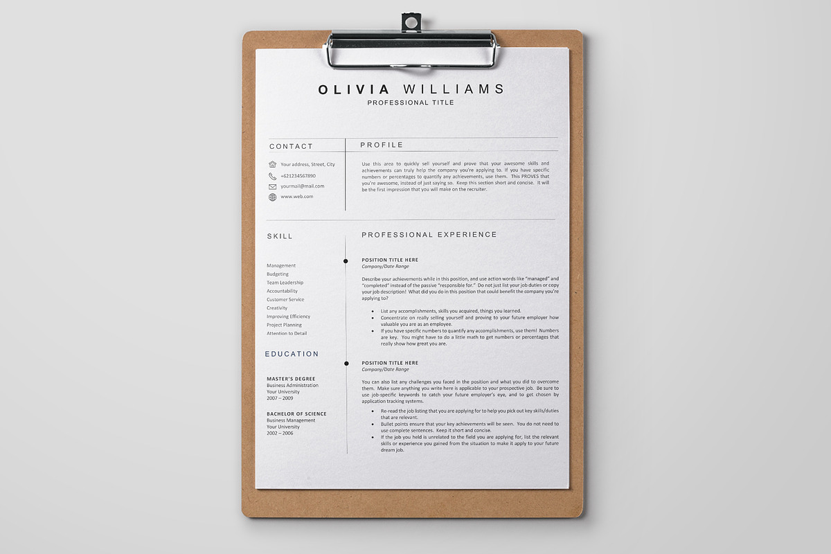 3Page Resume & Cover Letter Template, a Resume Template by OpulentStu (Photo 2 of 4)