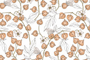 Seamless pattern with physalis, a Pattern Graphic by Elona Laff (Thumbnail 2 of 5)