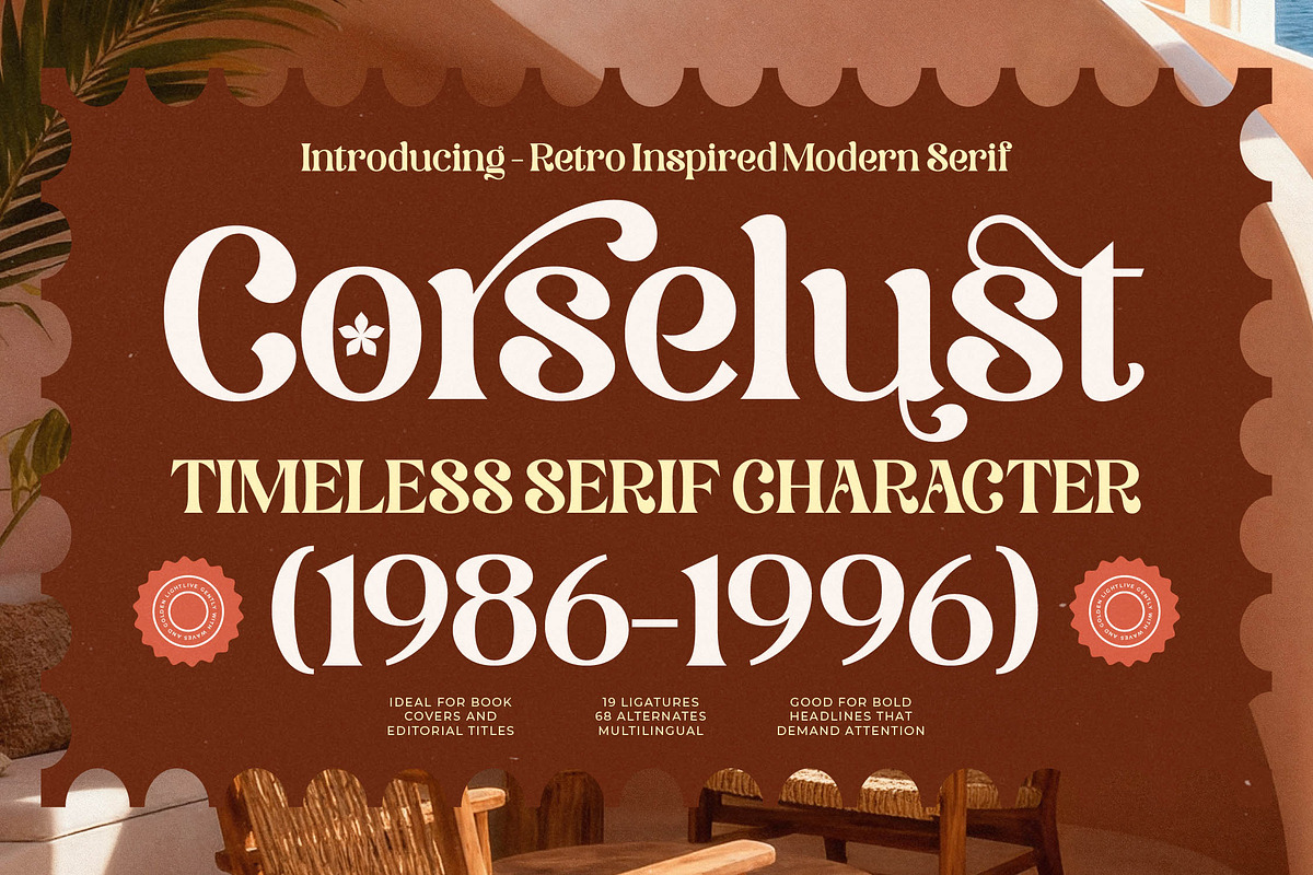 Corselust Modern Retro Serif, a Serif Font by timelesstype.co (Photo 1 of 20)
