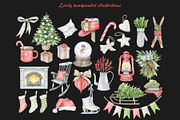 Watercolor Christmas clipart, a Decorative Illustration by AquarelleSpace (Thumbnail 3 of 4)