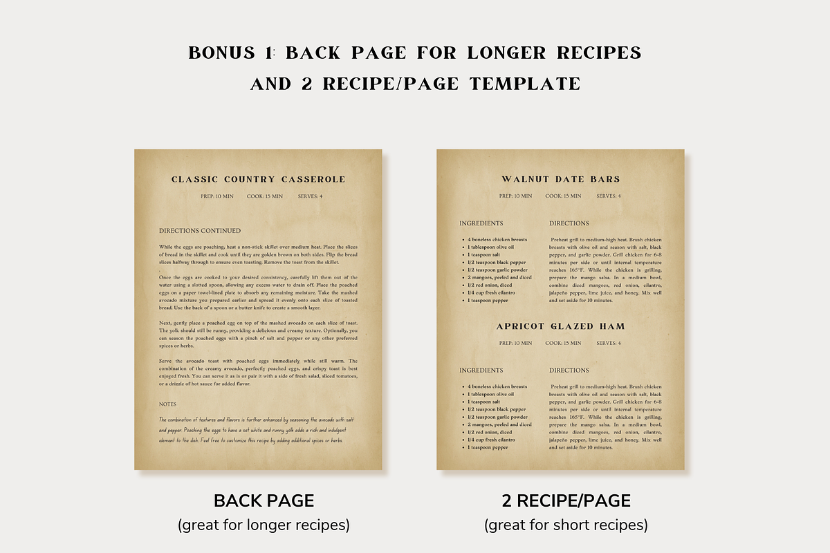 Vintage Recipe Template Canva, a Templates & Theme by OrganizationOasisRo (Photo 4 of 10)
