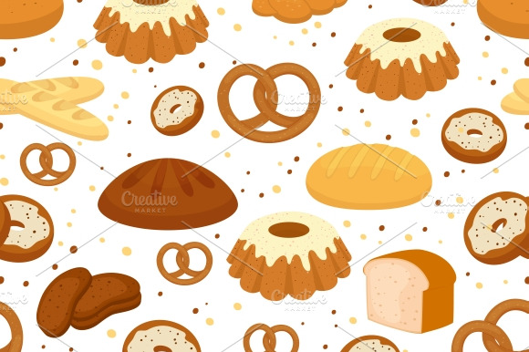 Bread And Baking Seamless Pattern