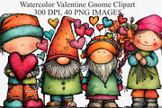 Watercolor Valentine Gnome Clipart, an Illustration by Canvas Craft (Thumbnail 1 of 6)