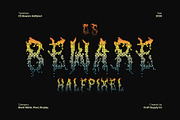 CS Beware Halfpixel, a Blackletter Font by Craft Supply Co. (Thumbnail 1 of 8)