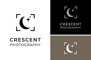 Moon Crescent with Shutter Logo, a Branding & Logo Template by funpixel