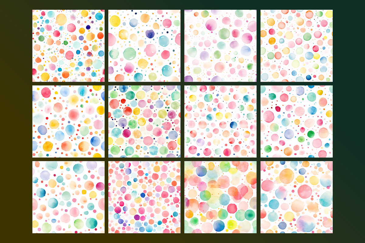 Watercolor Polka Dots Pattern, a Pattern Graphic by Forhadx5 (Photo 4 of 7)