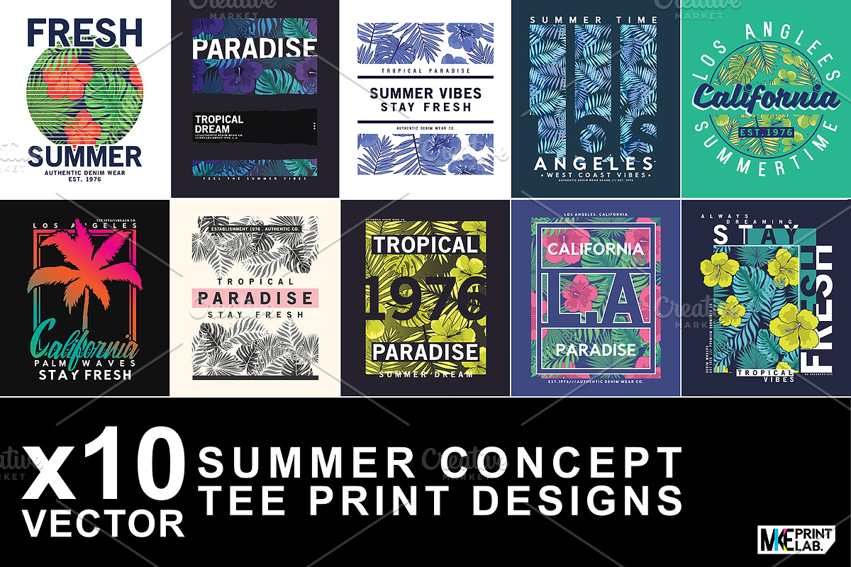SUMMER CONCEPT TEE PRINT PACK, an Illustration by MKE Print Lab. (Photo 1 of 2)
