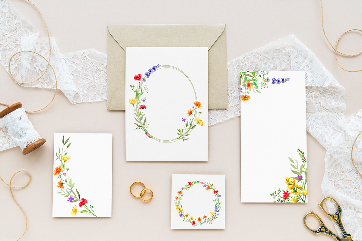 Watercolor Wildflowers clipart, a Decorative Illustration by Lemon design (Photo 12 of 21)