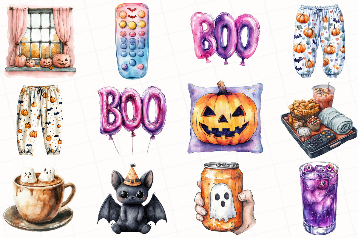 Halloween Movie Night Clipart, an Illustration by OK Design (Photo 4 of 5)