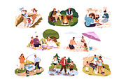 Families on summer vacation set, a Person Illustration by PaperTrident (Thumbnail 1 of 9)