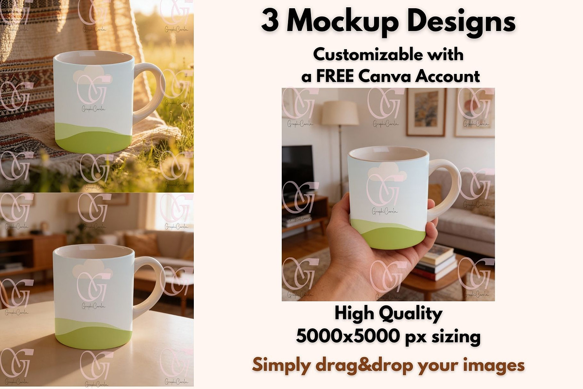 Mug Mockup Canva Template 11oz, a Mockup by GraphiCarola (Photo 3 of 8)