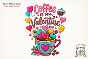 Valentine Love & Coffee Illustration, an Illustration by GlitterCraft (Thumbnail 18 of 41)
