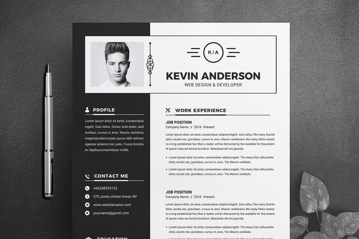 Resume/CV Bundle | 200+ for $29, a Resume Template by ResumeInventor (Photo 28 of 207)