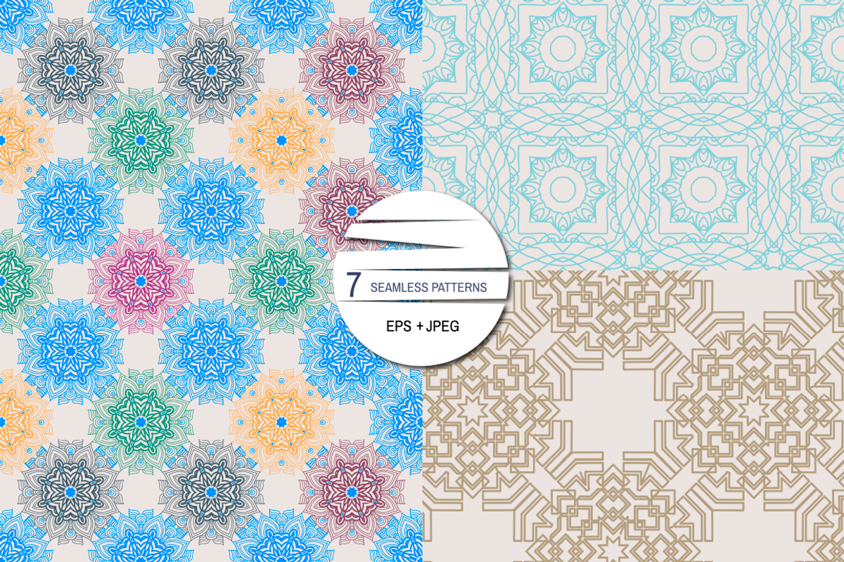 7 indian seamless patterns, a Pattern Graphic by TATIANA_GERICH (Photo 2 of 4)