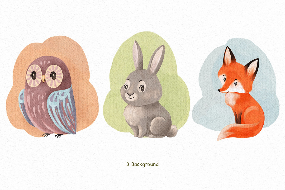 Watercolor animals. Illustration set, an Animal Illustration by Maria Summer (Photo 6 of 9)