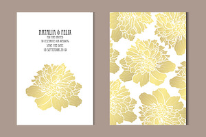 Golden Peony Card Template