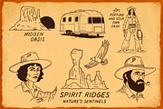 Desert Wanderer: Retro Line Art Set, a Decorative Illustration by Bromz Studio (Thumbnail 2 of 3)