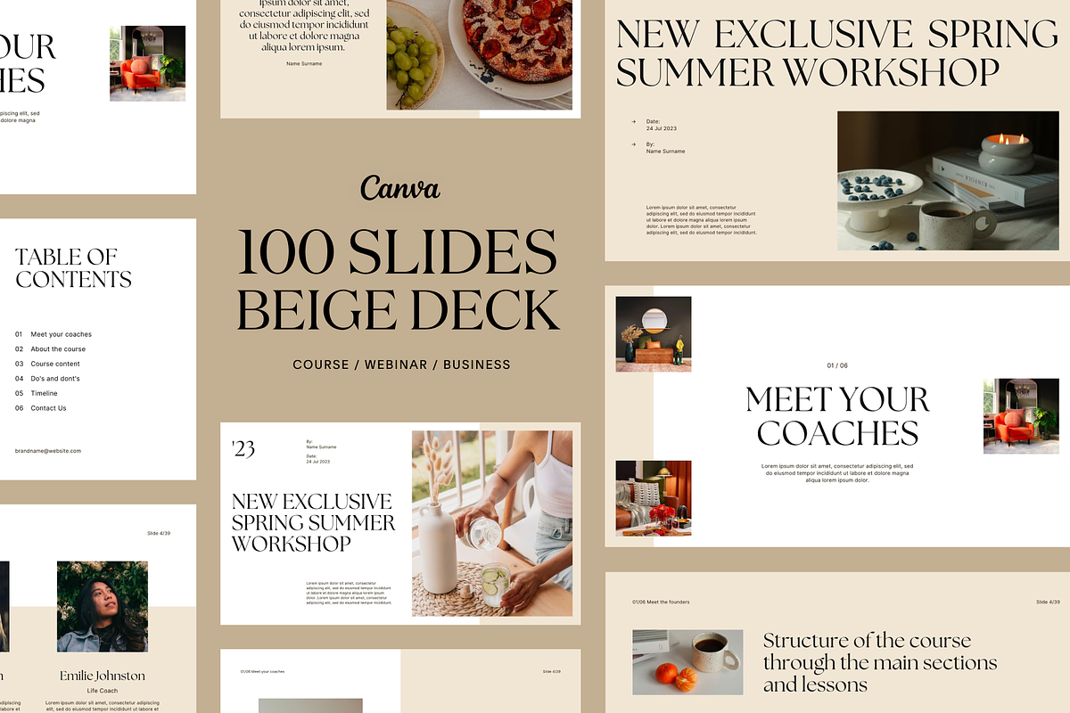 100 Slide Deck Beige Presentation, a Presentation Template by Studio K (Photo 1 of 7)