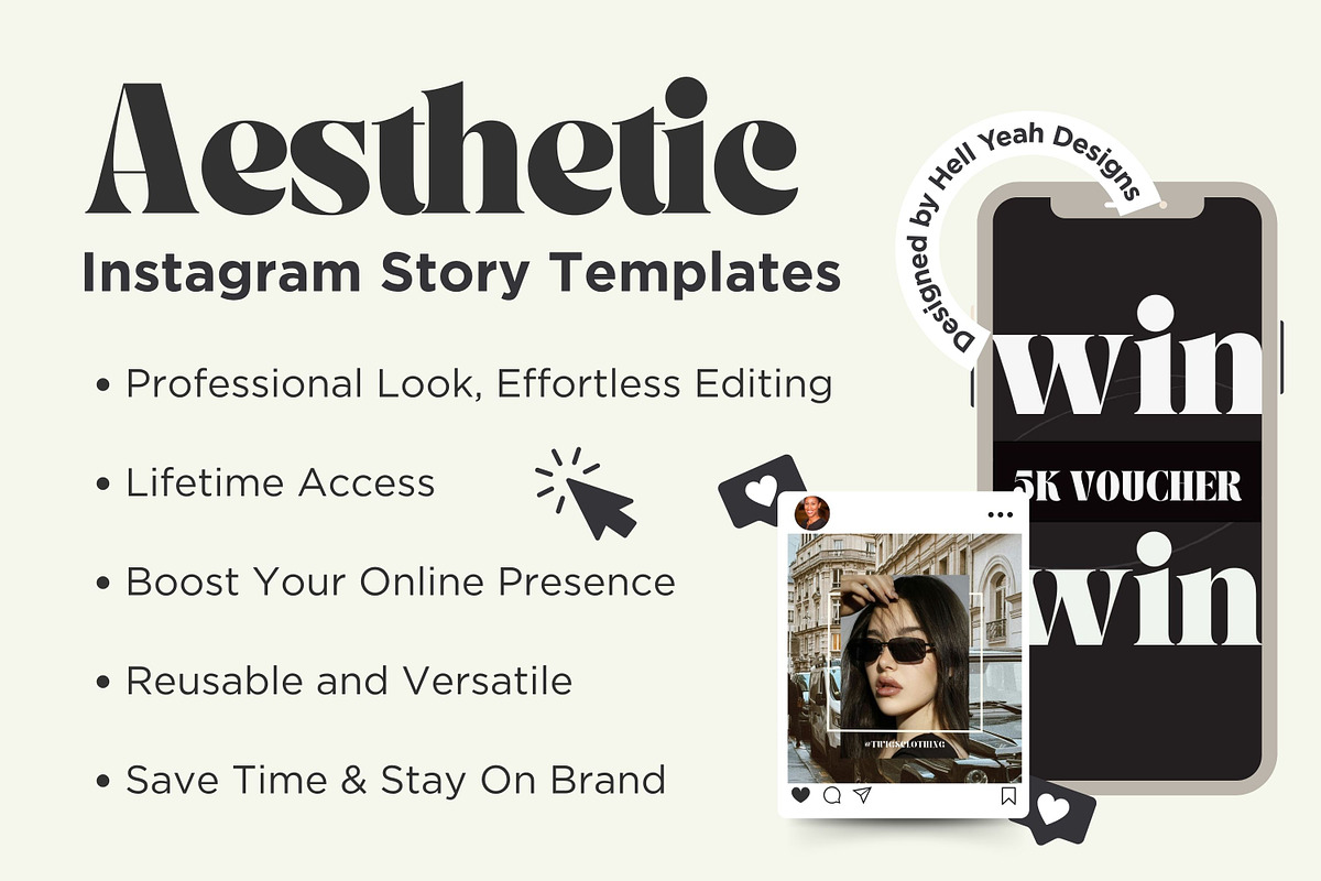 Monochrome Instagram Story Templates preview 2