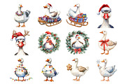 Funny Goose Christmas Clipart, an Illustration by Design Market (Thumbnail 3 of 4)