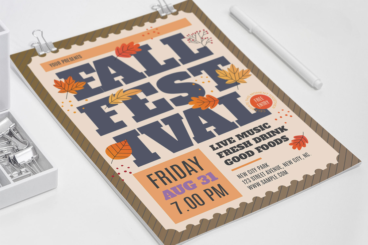 Fall Festival 3 Colors Template Set